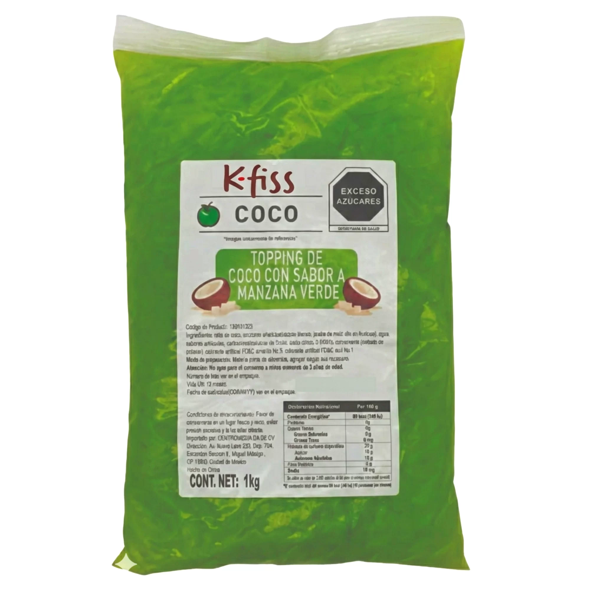 Jelly sabor a Manzana Verde Topping bubble tea 1 kg