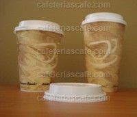 Vasos Desechables Para Cafe Con Tapa 12oz C/100